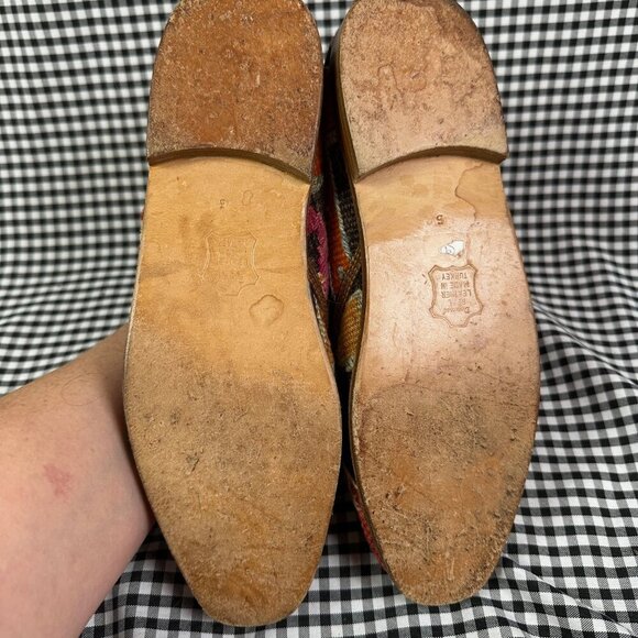 Turkish Kilim Style Southwestern Wool Western Boots UK Size 5 / Women's 8 - Picture 5 of 6